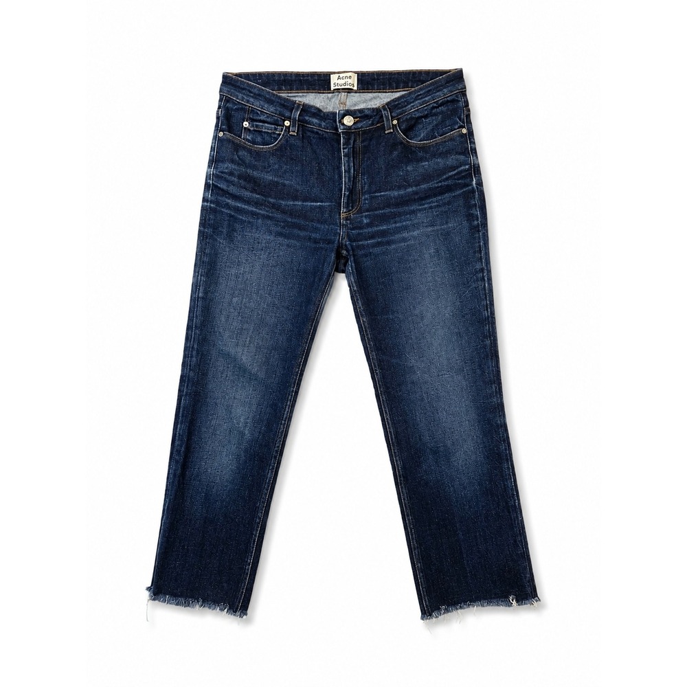 Acne Studios COCO FIVE Jeans 30/32 Dark Wash Cropped Raw Hem Made in Italy